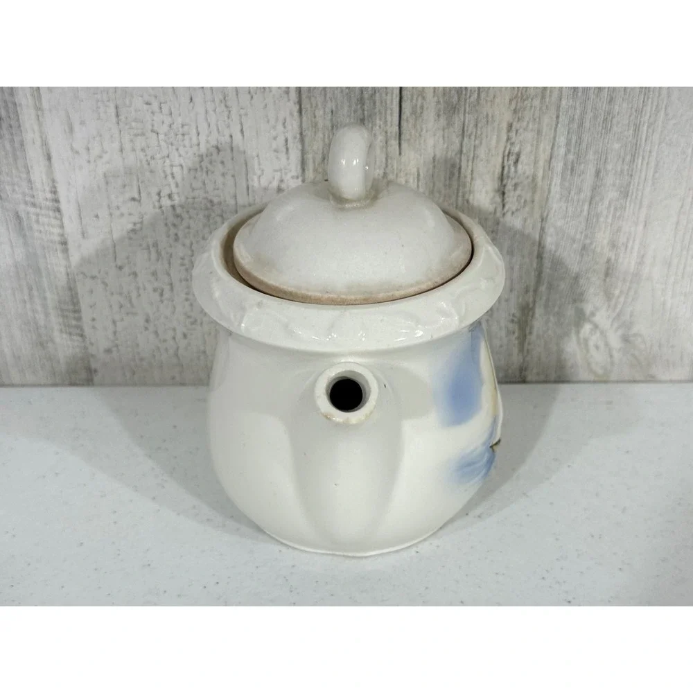 Porcelier‎ Vintage Porcelain Teapot Sailboat Nautical Beach Coastal Made in USA